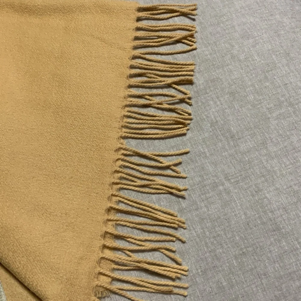 CO. BI. REY Camel Fringe 100% Pure Cashmere Throw Made In Italy 72X56”
